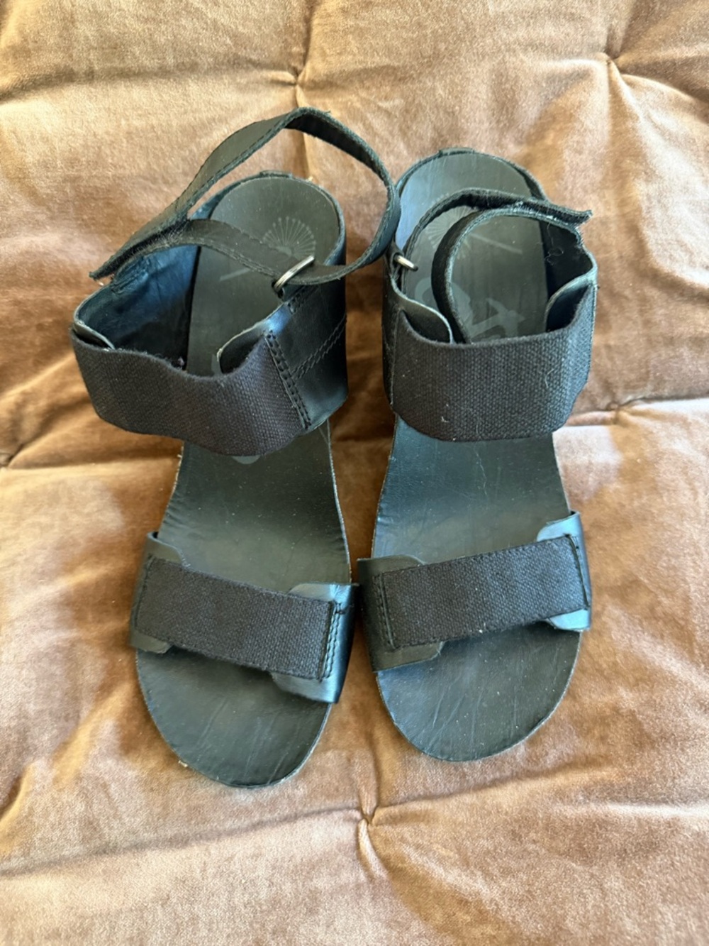 OTBT Black Women’s Adjustable Velcro Strap Sandals
